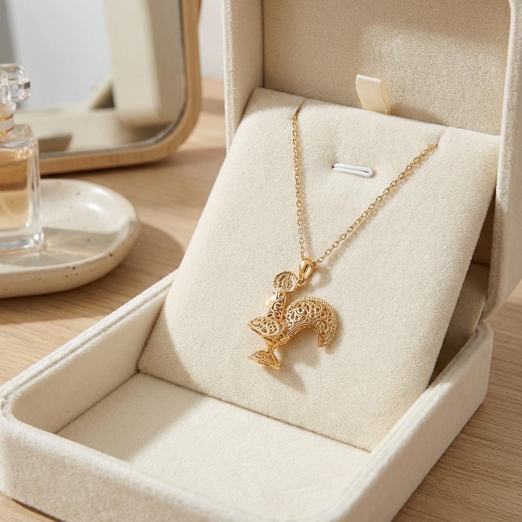 Portuguese Rooster of Barcelos Necklace | Portuguese jewelry | Gifts for her christmas