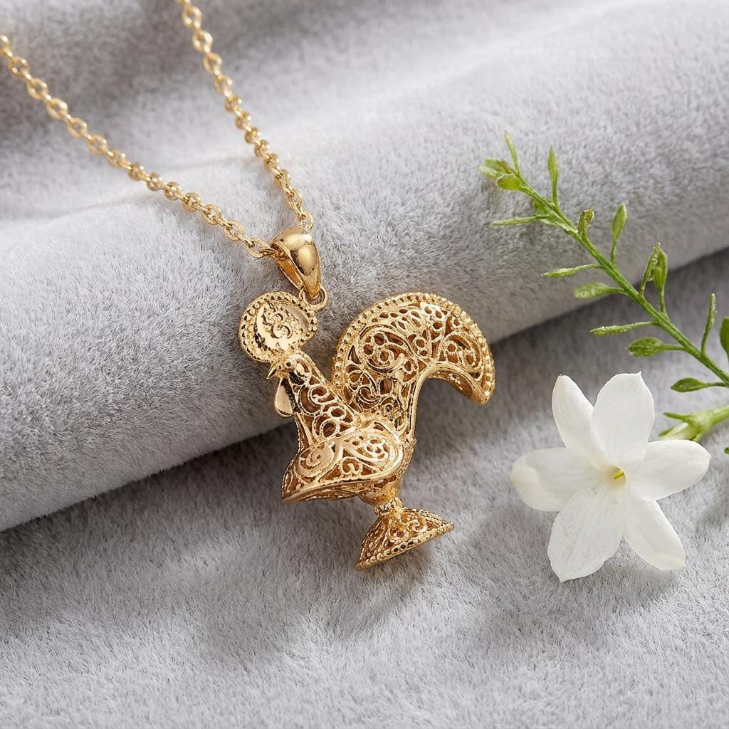 Portuguese Rooster of Barcelos Necklace | Portuguese jewelry | Gifts for her christmas