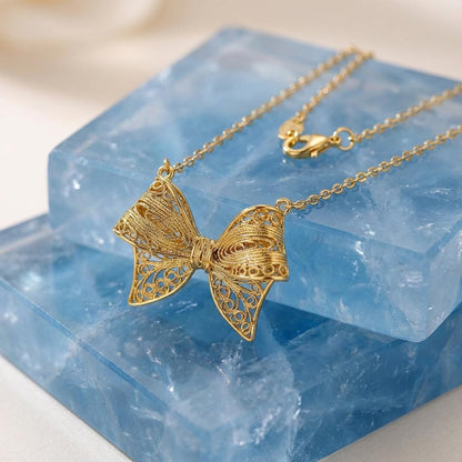Portuguese Filigree Jewelry Necklace in Gold-Plated Stainless Steel | Jewelry Gift for Her