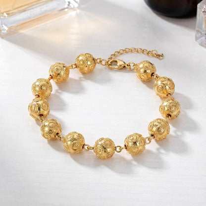 Gold-Plated Viana Beads Bracelet | Portuguese Filigree Jewelry