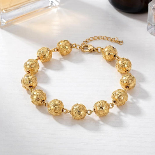 Gold-Plated Viana Beads Bracelet | Portuguese Filigree Jewelry