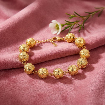 Gold-Plated Viana Beads Bracelet | Portuguese Filigree Jewelry