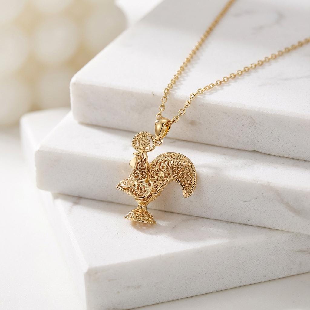 Portuguese Rooster of Barcelos Necklace | Portuguese jewelry | Gifts for her christmas