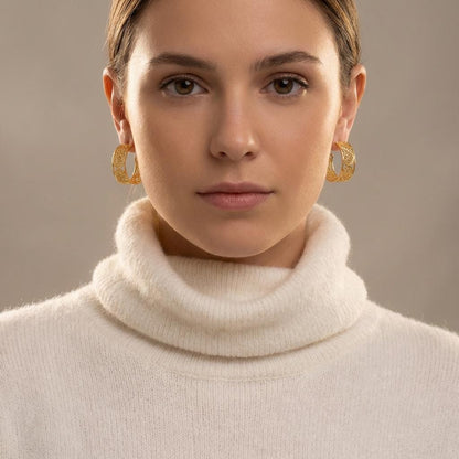 Portuguese Filigree Hoop Earrings | Gold-Plated Women’s Hoops | Elegant Gift for Her