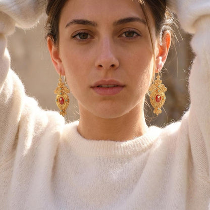 Portuguese “Custódia” Earrings | Gold-Plated Traditional Jewelry